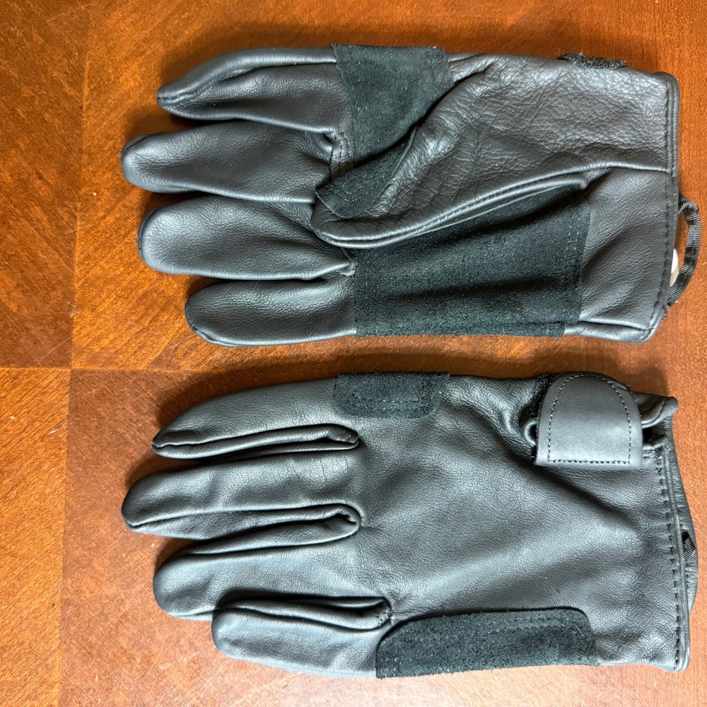 US Military Light Duty Utility Leather Gloves Black Cowhide XL Unwrapped Inc